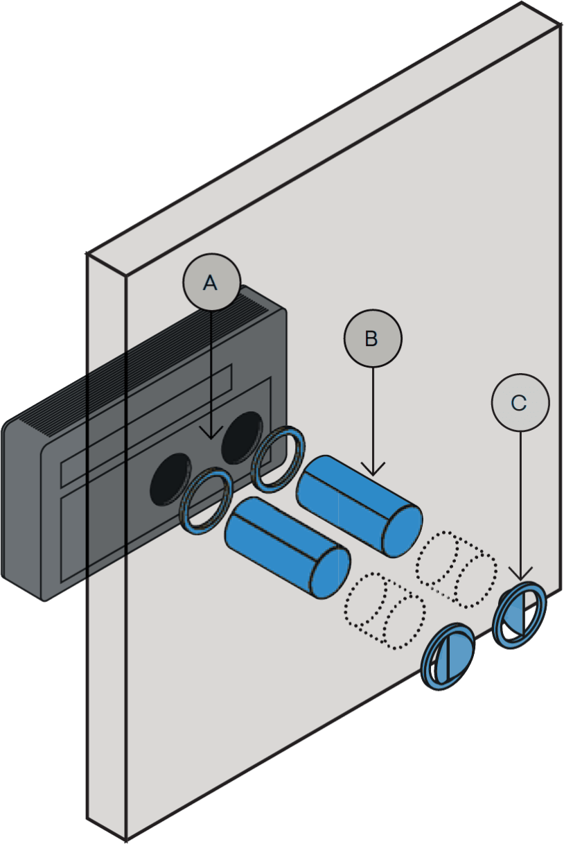 Assemblage van airconditioner: schematisch schema